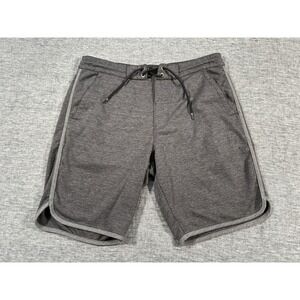 Vissla Sofa Surfer Shorts Mens Medium 31-32 Grey Knit Button Down Back Pocket